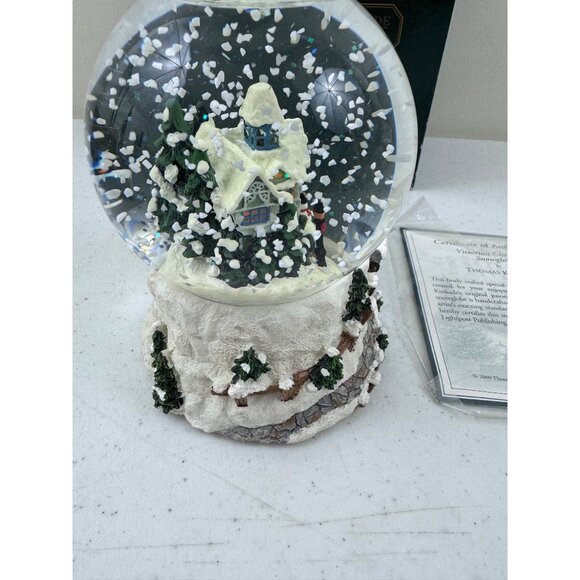 Thomas Kinkade Victorian Christmas Snowglobe With Certificate Of Authenticity - Picture 3 of 10